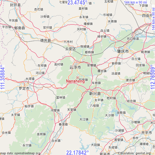 Nansheng on map