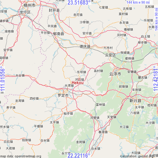 Hekou on map