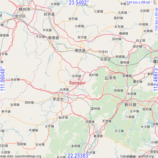 Songgui on map