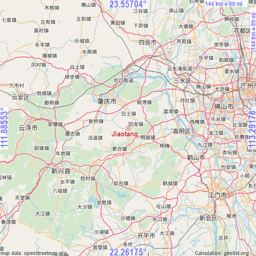 Jiaotang on map