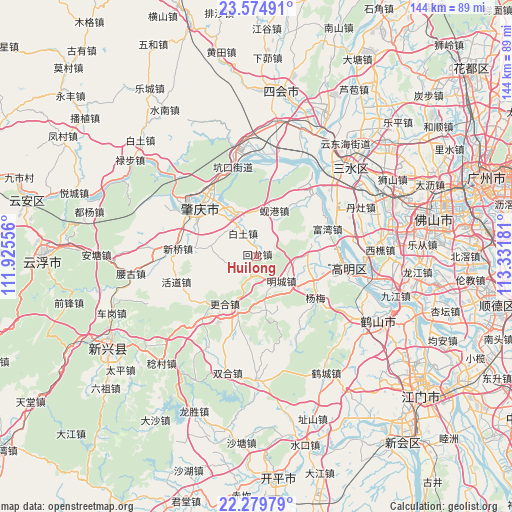 Huilong on map