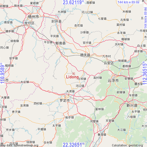 Lidong on map