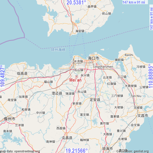 Mei’an on map