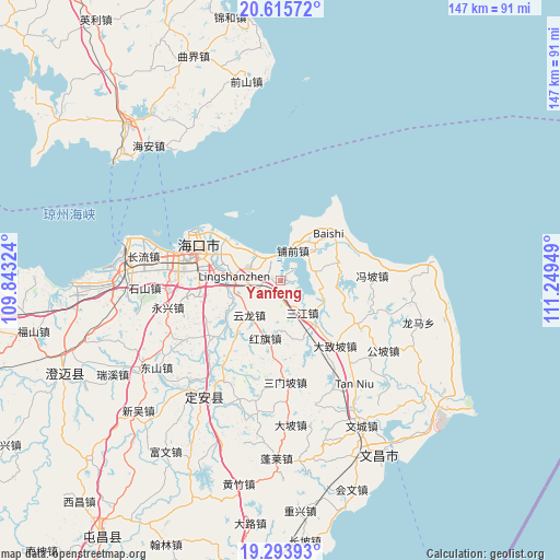 Yanfeng on map