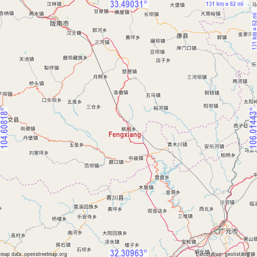 Fengxiang on map