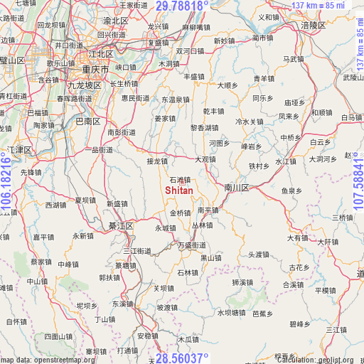 Shitan on map