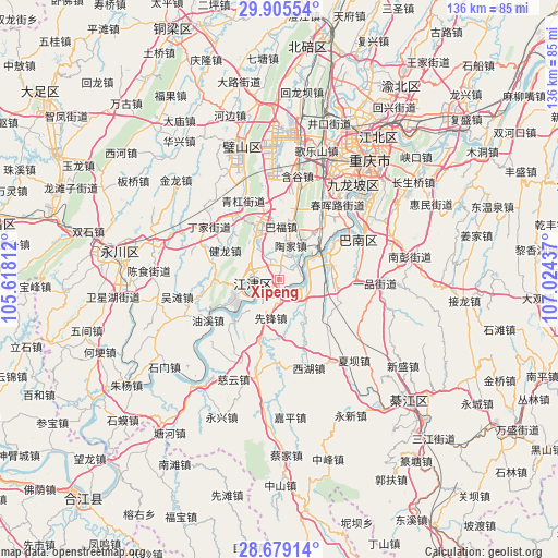 Xipeng on map