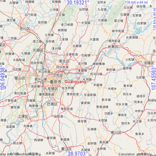 Guangyang on map