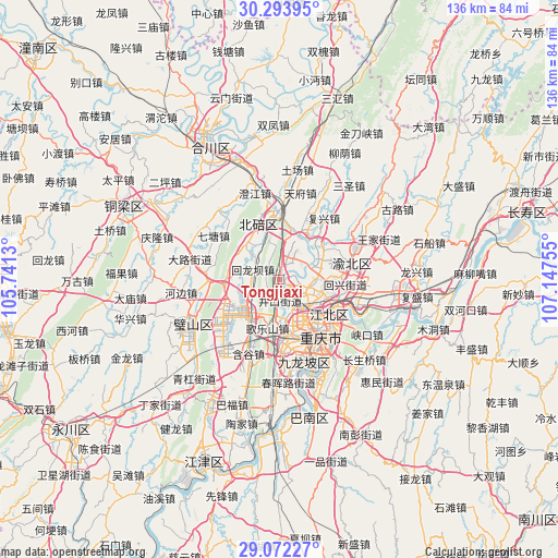 Tongjiaxi on map