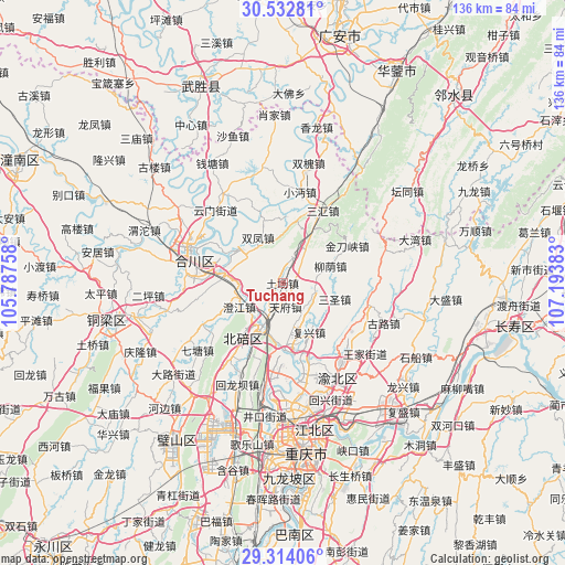 Tuchang on map