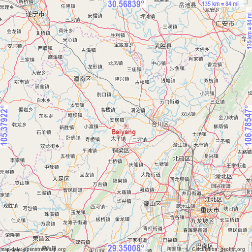 Baiyang on map