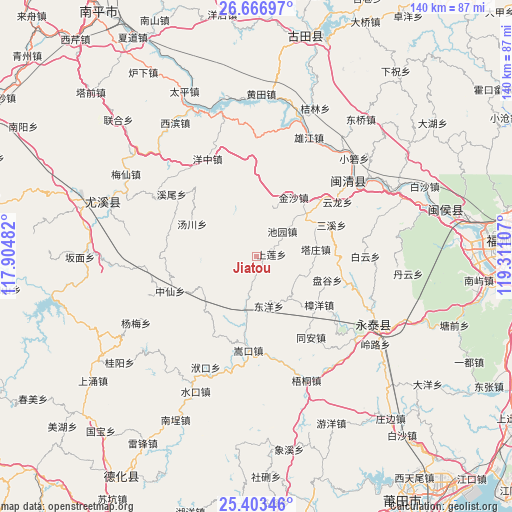 Jiatou on map