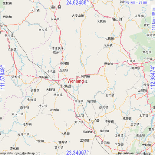 Wenlang on map