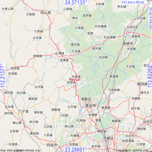 Heyun on map