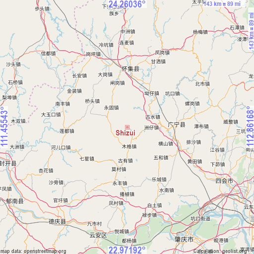 Shizui on map