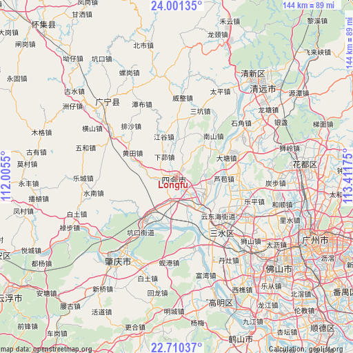 Longfu on map