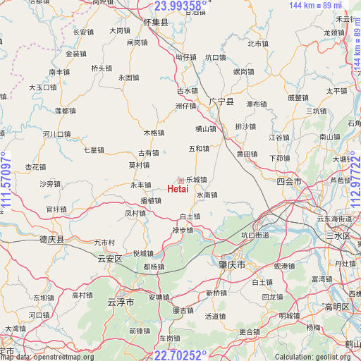 Hetai on map