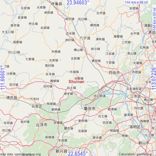 Shuinan on map