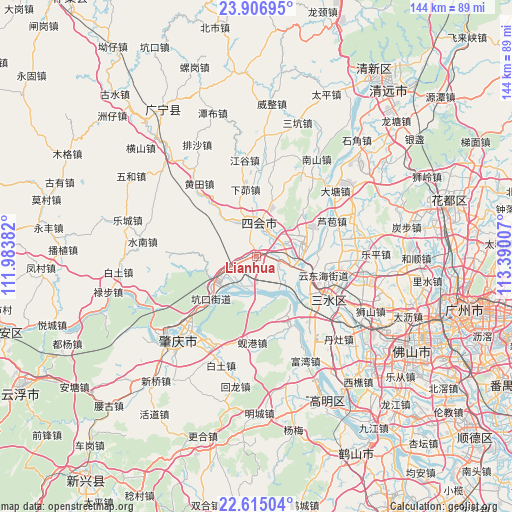 Lianhua on map