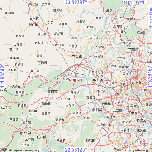 Yong’an on map