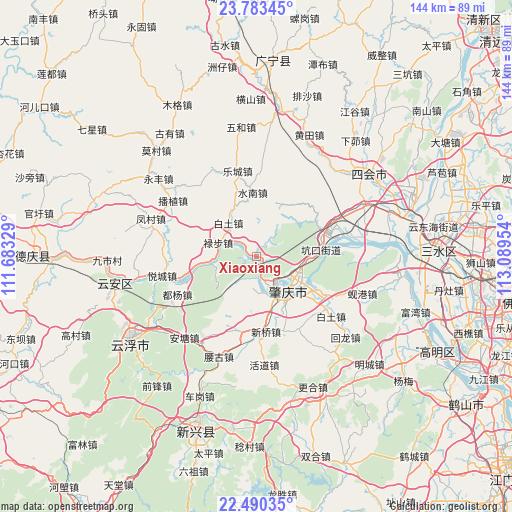 Xiaoxiang on map