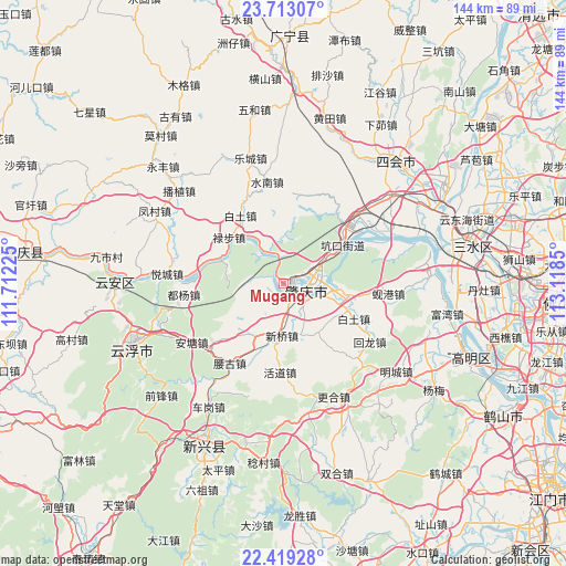 Mugang on map