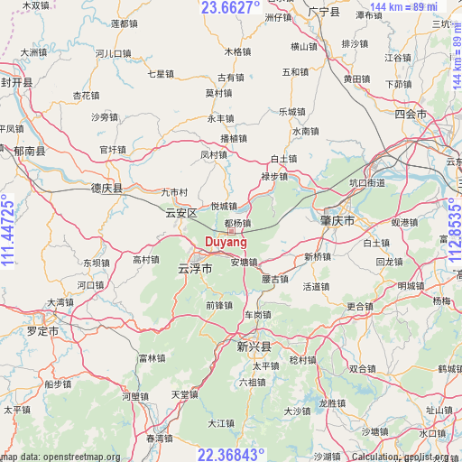 Duyang on map