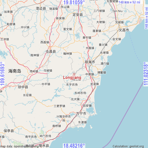 Longjiang on map