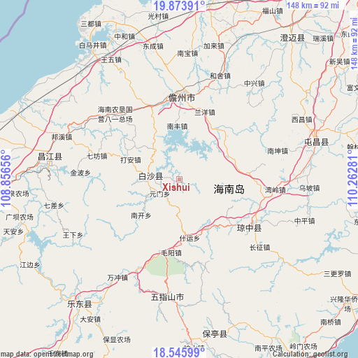 Xishui on map