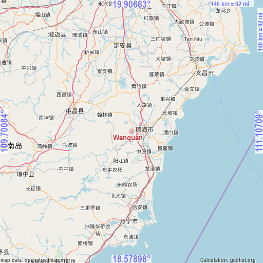 Wanquan on map