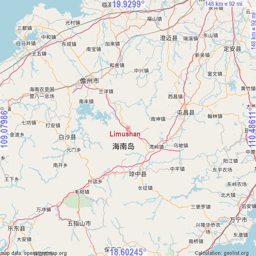 Limushan on map