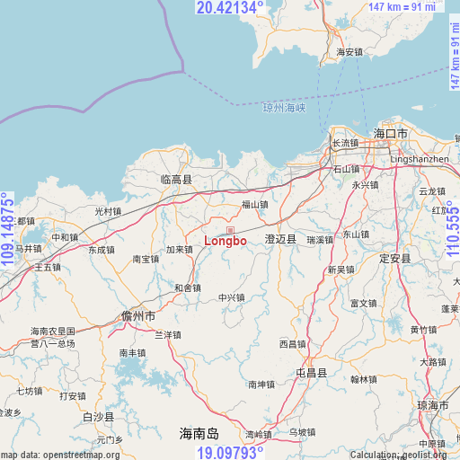 Longbo on map