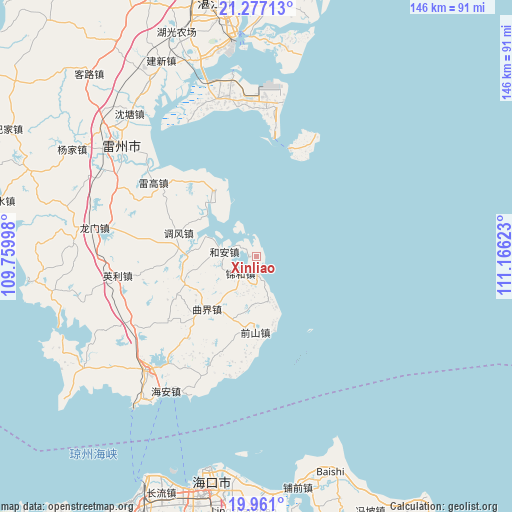 Xinliao on map