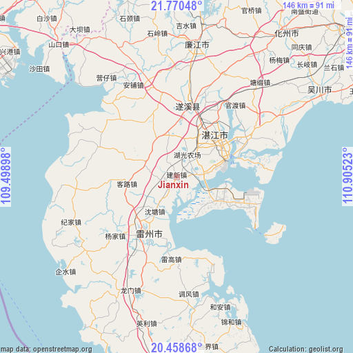 Jianxin on map