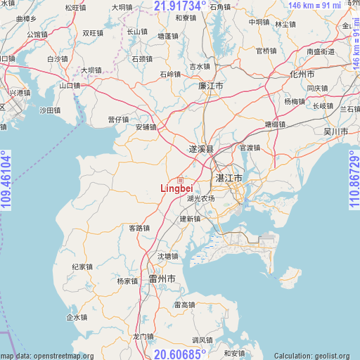 Lingbei on map