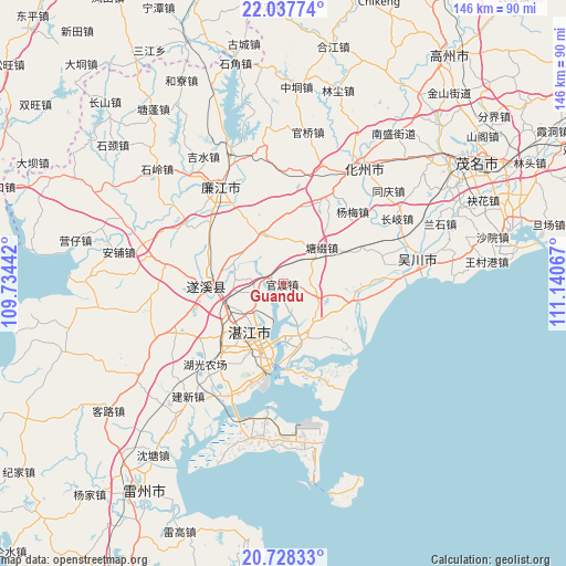 Guandu on map