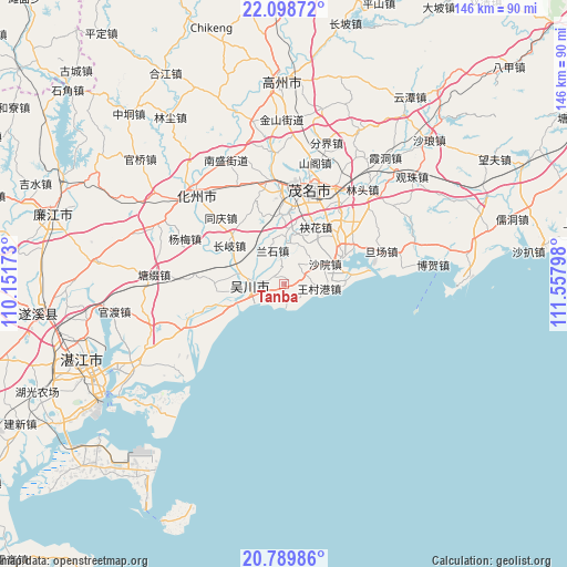 Tanba on map