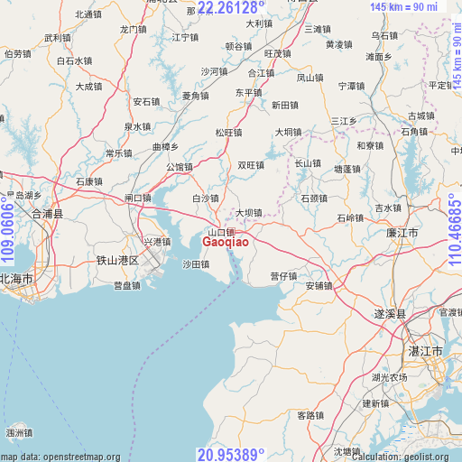 Gaoqiao on map