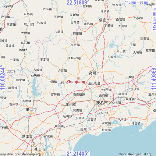 Zhenjiang on map