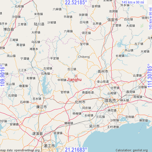 Jianghu on map