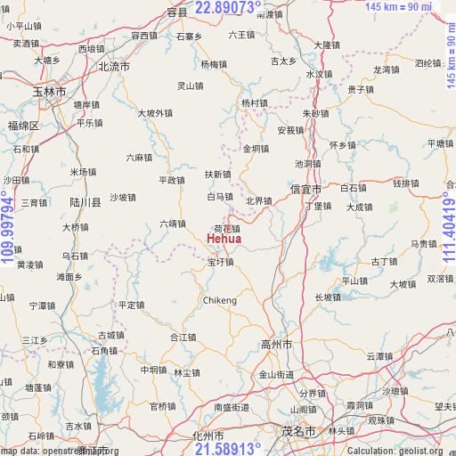 Hehua on map
