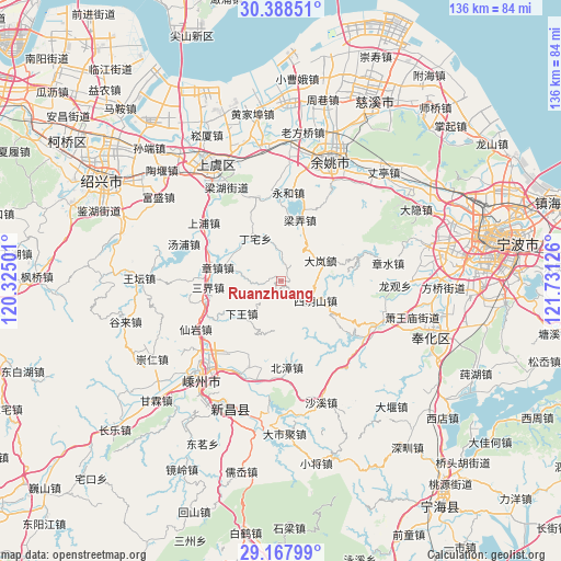 Ruanzhuang on map