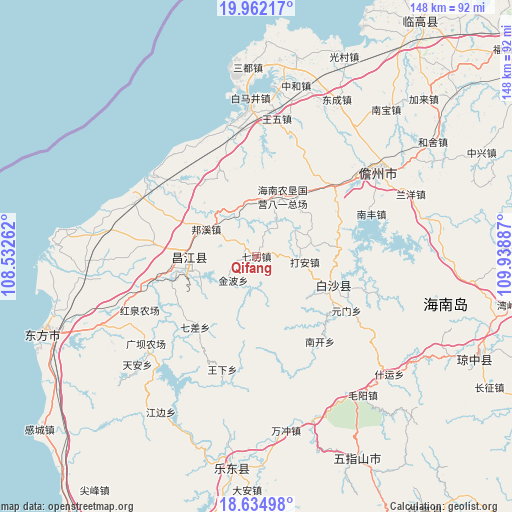 Qifang on map