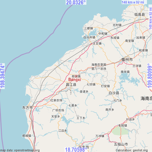 Bangxi on map