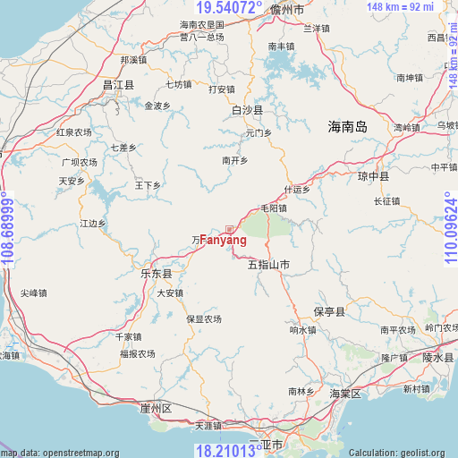 Fanyang on map