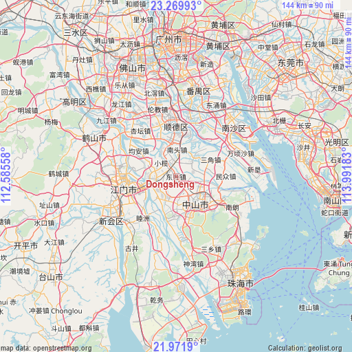 Dongsheng on map