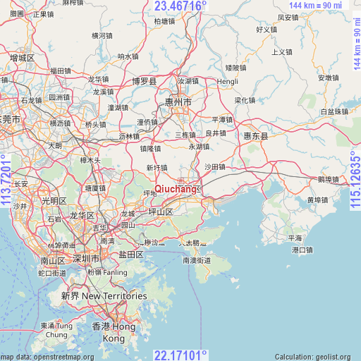 Qiuchang on map