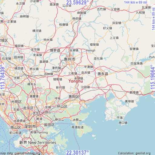 Yonghu on map