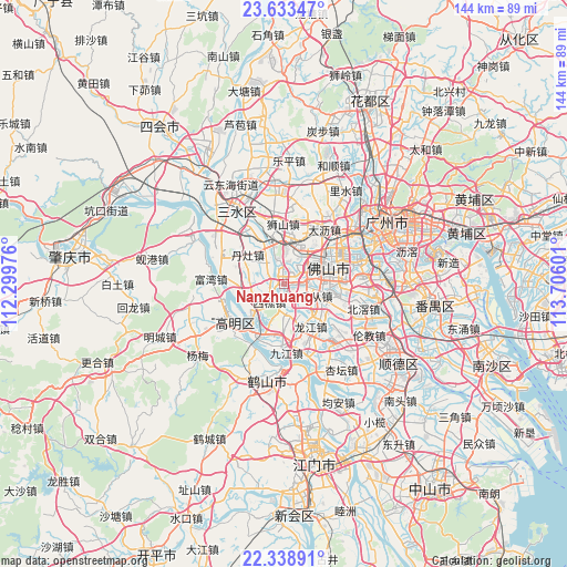 Nanzhuang on map