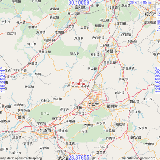Yantou on map